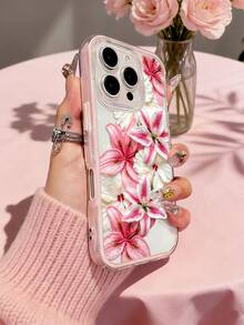 Ốp điện thoại viền hồng họa tiết hoa ly, tương thích với iPhone 13/15/16/17pro/17/14/17/15pro/15 Plus/15 Promax/7plus/8plus/X/Xs Max/Xr/11pro/12pro/13pro/14pro/12mini/13mini/11promax/12promax/13promax/14promax/14plus/17pro Max/17Air/6/6s Plus/7/8/16Pro/16plus/16promax/Se2/17promax & Tương thích với Samsung Galaxy A54/A14/A12/A13/A15/A32/A33/A24/A52S/S20/S21/S22/S23/S24/S23Plus/S24Ultra/S25/A15/A33/A23/A07/A17/S26/A56/A57 - Nhiều màu - Xem 2