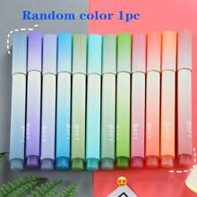 1/12pcs Morandi Style Square Highlighting Pens, Soft Tip Oblique Marker Pens, Pastel Highlighter Pens, Smudge-Resistant, Quick-Drying, Suitable For Diary And Note-Taking - Round - View 11