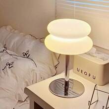 1PC Creative Double-Layer Bread LED Table Lamp, Candle Dinner Decor Night Light, USB Light, Button 3-Color Dimmable, 3D Hamburger Shape, Minimalist Design - Hamburger-shaped Table Lamp - View 1