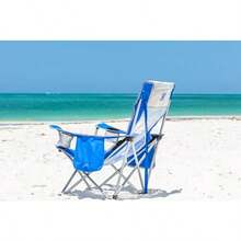 Kijaro Beach Sling Chair with Cooler Pocket - Various Fun Colors and Patterns - Perfect Beach Folding Chair and Camping Chair - Includes a Detachable Pillow - Azul de las Maldivas - Ver 3