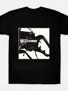 High-Quality Casual Fashion T-Shirts For Men And Women, 2026 Model, Featuring The Massive Attack Album "Mezzanine" As The Theme, A Must-Have For Music Lovers. Loose, Comfortable, Breathable And Soft, Suitable For Everyday Men's Wear, The Best Gift For Men And Women. - 黑色 - 查看 1