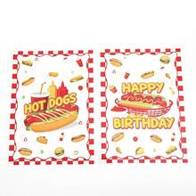 10/30/50pcs Hot Dog Printed Reusable Pearlescent Film Tote Bags Suit Packing, Party Favors And Fun Decoration, With Creative Packaging Design - Printed Version (10 Pieces/pack) 18*25cm - View 5