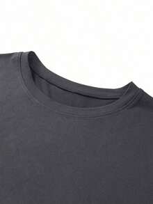 Women's Short-Sleeved T-Shirt With Round Neck And Heart Print, Versatile And Casual, Ideal For Everyday Wear. - 深灰色 - 查看 3