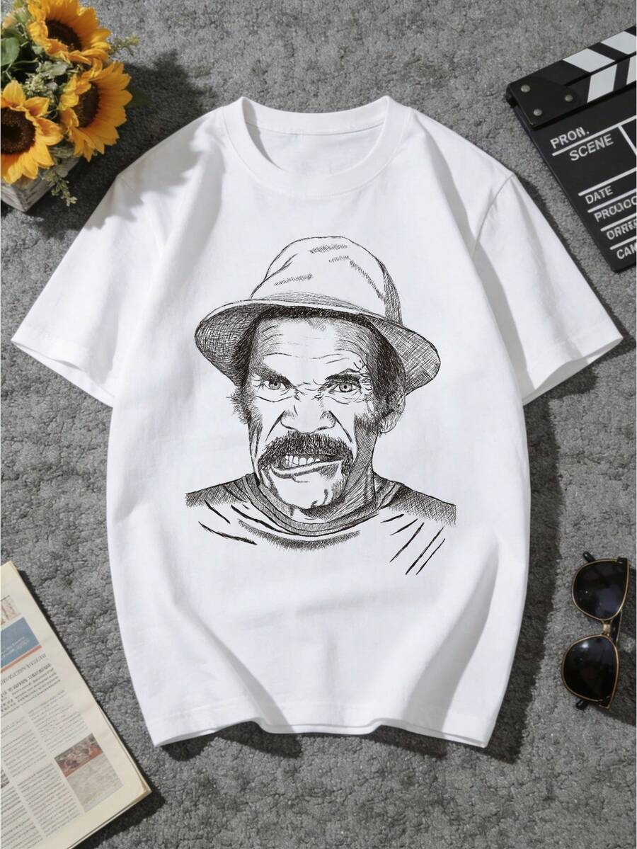 Unisex White Plus Size T-Shirt, Made Of 100% Pure Cotton, Weighing 7.76 Ounces, Features A Striking "For Men Who Are Angry" Print, Suitable For Everyday Casual Wear With Shoes, Showing Individuality, And Is Also A Perfect Gift For Couples, With Vintage Elements, Plus Size. - 白色 - 查看 1