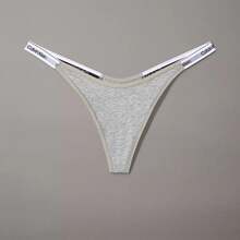 Calvin Klein Calvinklein Icon Logo Dipped String Thong Underwear  Women  Panties QD5157 - Grey Heather - 查看 1
