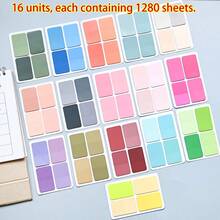 80 Mini Sticky Notes, 4 Colors. Portable Student Note-Taking Sticky Notes, Self-Adhesive And Easy To Use, Suitable For Office, Home, And School. Multiple Styles Available. A Handy Office Assistant, School Supplies, And A Must-Have For Back To School. - Square Sticky Note - View 1