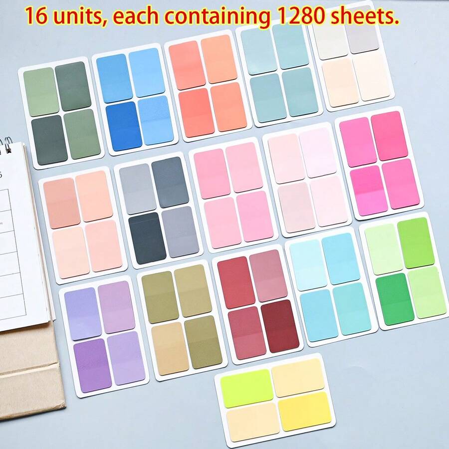 80 Mini Sticky Notes, 4 Colors. Portable Student Note-Taking Sticky Notes, Self-Adhesive And Easy To Use, Suitable For Office, Home, And School. Multiple Styles Available. A Handy Office Assistant, School Supplies, And A Must-Have For Back To School. - Square Sticky Note - View 1