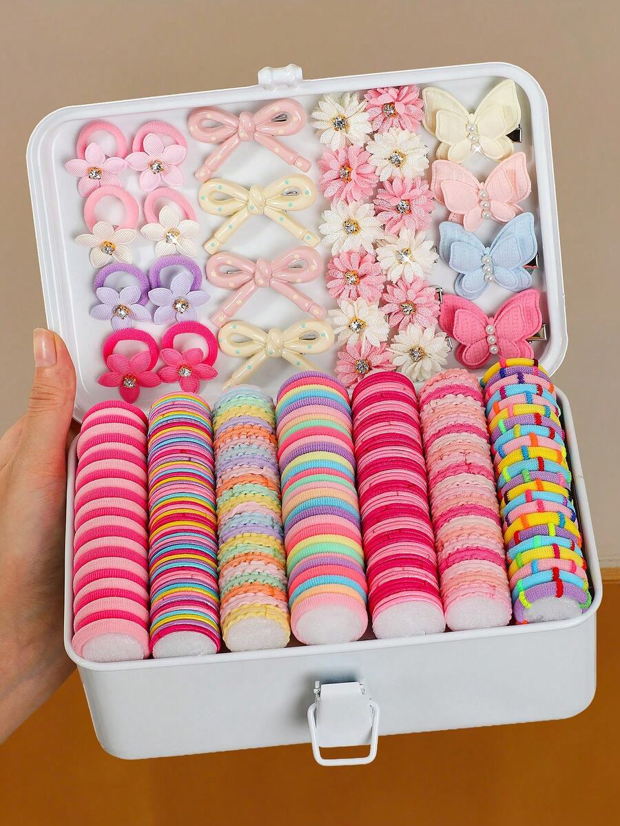 134/300pcs Girls' Multi-Color Pearl Butterfly Versatile Bangs & Ponytail Hair Clips, Hair Accessories For Daily Use - Multicolor - View 1