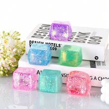 1/2 piezas Cubos de estrés - Bolas de estrés de masa que se elevan lentamente, juguetes blandos para aliviar la ansiedad, cubos de estrés para estirar y estirar, juguetes sensoriales para ADD/ADHD - Multicolor - Ver 5