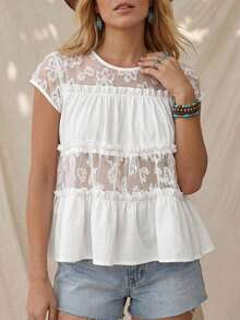 Camisa floral casual de mujer para el verano - Blanco 3 - Ver 5
