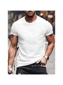Unisex T-Shirt - 100% Cotton, Short Sleeve, Crew Neck In Black With Fun Print - Ideal For Casual Wear, Regular Fit, Short Sleeve And Crew Neck For Men And Women, Breathable Fabric Garment As A Valentine's Day Or Birthday Gift For Friends And Family - 白色 - 查看 4