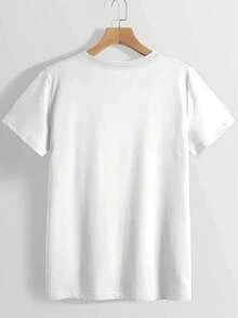 Soft, Breathable, And Lightweight For All-Day Comfort. This Short-Sleeved T-Shirt Features A Wildflower Print And A Crew Neck, Making It A Casual Piece For Women In Spring And Summer. The Classic Neckline And Relaxed Fit Flatter All Body Types And Are Easy To Pair With Jeans, Shorts, And Leggings. - 白色 - 查看 3