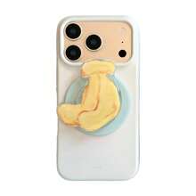 Bear GUCADI A Film-Style Soft Case Compatible With Iphone 17 Pro Max, Apple 16 Pro, 14 With Fruit Gradient, 15 With Fresh Design, 13 With Matte Finish, Summer Personalized, Creative, Geometric, Minimalist Style, Fresh And Simple, Color-Blocking Style, Niche, Ins-Style - Yellow - View 4