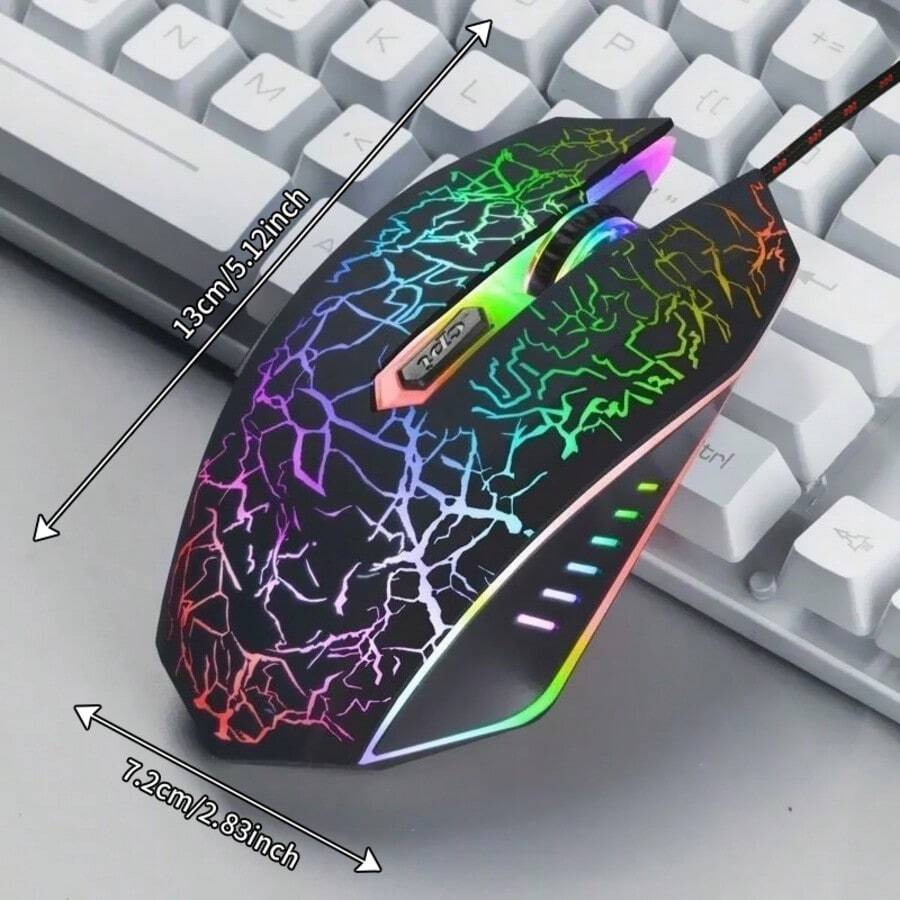 Wired Gaming Mouse, RGB Breathing Light, 3600 Adjustable DPI, Plug And Play, Noise Reduction Optical Mice For Laptop/PC Games & Office