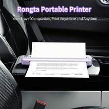 RONGTA F81 Compact Thermal Printer, Wireless Connection, Compatible With IOS And Android, Comes With 8 Thermal Paper Sheets, An Ideal Choice For Office, Study, And Travel - Morado claro + 8 hojas de papel térmico - Ver 6