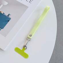 1pc Wide Flat Phone Lanyard, Colorful Wrist Strap, Anti-Lost Braided Keychain, Minimalist Solid Color - Multicolor - View 7