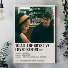 Enmarcado unidad de póster de película  "A todos los chicos de los que me enamoré" en lienzo para pared - 30 x 45 cm, impresión de alta calidad, colores vibrantes, regalo perfecto para fans, ideal para dormitorio, oficina y decoración con temática deportiva,  de película, obra de arte detallada, plano 2D, perfecto para la decoración de la habitación, decoración de la habitación | Arte de póster de película | Lienzo , decoración de  de película - Enmarcado - Ver 4