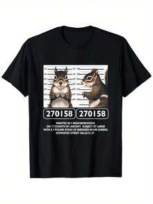 Wanted Poster: Epic Funny Squirrel - Zone Five Wanted T-Shirt - Black - View 1
