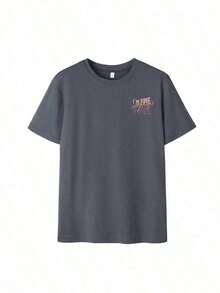 Camisetas Gráficas: Nueva Camiseta de Verano para Mujer con Estampado de la Letra FINE, Cuello Redondo, Manga Corta, Color Gris Oscuro, Moderna y Versátil, Adecuada para el Uso Diario Casual en Primavera. Ropa de Verano Holgada y Cómoda. - Blanco - Ver 8