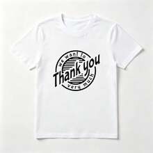 Letras Circulares Playera de Algodón Blanca Minimalista Moderna - Blanco - Ver 1