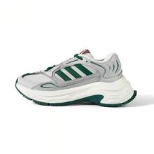 Adidas 新款女鞋復古百搭厚底增高休閒運動鞋 - 白色/綠色/灰色 - 查看 3
