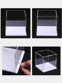 1个优雅透明亚克力展示盒,带门组件 - 防尘多功能收纳方案,适用于收藏品、鞋子、包包和化妆品 | 家居和办公装饰的理想之选 - 白色 - 查看 8