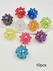 10pcs Colorful Acrylic Wolf Tooth Beads, Meteor Beads, Transparent Colored Sea Urchin Beads, DIY Jewelry Making Decorative Beads, Can Be Used For Earrings, Necklaces, Phone Chains, Keychains, Bag Charms - Sea Urchin Pearls - View 8