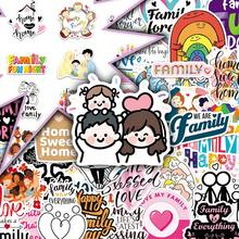 50pcs Cartoon Family English Phrase "Home" Themed Creative Decorative Hole Board Stickers - Multicolor - View 1
