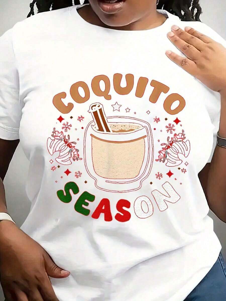 Suave, transpirable y ligera para comodidad durante todo el día. Camiseta blanca de mujer estilo mexicano - COQUITO SWEET & SEAS con estampado de letras en español y maracas, cuello redondo corto, top casual para Navidad, Año Nuevo, atuendos latinos - Lavable a máquina, para usar en todas las estaciones. Cuello redondo clásico con un corte relajado que favorece todas las formas del cuerpo y es fácil de combinar con jeans, shorts y leggings. - Blanco - Ver 1