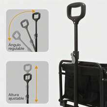 1 Pieza Carro Plegable Para Exteriores 80L Con Marco De Acero Resistente Carro Con Ruedas Todoterreno Gran Capacidad De Carga Fácil De Plegar Ideal Para Acampar Ir De Compras Y Jardín - [Rueda de 5 pulgadas, plegable, de apertura trasera] 80L - Ver 7