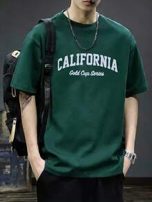 Men's T-Shirt, 100% Printed, Comfortable And Simple, Solid Color, Casual Style - Black - View 9