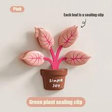 Magnetic Sealing Clips Set, Moisture-Proof Sealing Stickers, Creative Fridge Magnets, Moisture-Proof And Fresh-Keeping Bag Clips, Kitchen Tools. Each Leaf Can Be Used As A Small Clip And Is An Ideal Storage Solution For Home Kitchens And Offices. - Multicolor - View 8