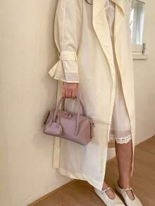 Women's Pillow Handbag, Fashionable Minimalist Elegant Large Capacity Shoulder Bag, Pink - Pink - View 7