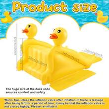 ASeenelling - Giant 98-Inch Inflatable Water Slide, 3D Inflatable Water Slide, Outdoor Water Game, Summer Pool Toy Game For Kids And Adults, Parties - Yellow - View 2