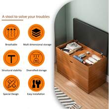 Shoe Cabinet,Multi-Functional Shoe Storage Bench With Seat Cushion,Wood Shoe Storage Bench With Cushioned Seat & Flip Drawer, Multi-Tier Shoe Cabinet Organizer For Entryway Hallway Bedroom;3 Color Flip Top Shoe Cabinet - 棕色 - 查看 5