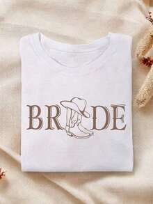Cute Unisex Premium Casual T-Shirts, Bride T-Shirt, Bachelorette Party T-Shirt, Bridesmaid T-Shirts, Bridesmaid Proposal Gift, Bachelorette Party T-Shirt - 白色 - 查看 6