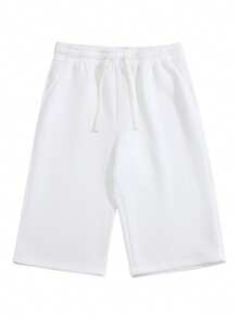 Men's Loose Lightweight Summer Shorts  Streetwear Brand, Athletic Style, Knee-Length/Thigh-Length, Suitable For Wearing Out - 白色 - 查看 2