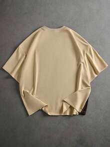 Camiseta de manga corta con cuello redondo para mujer, casual, a la moda, estampada, para verano. - Albaricoque - Ver 2
