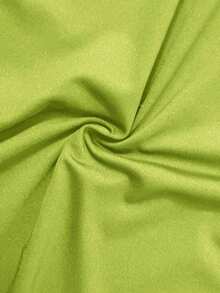 Vestido ajustado corto de manga corta con cuello en V liso para baile de graduación - Verde Oliva - Ver 9