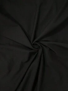 Camiseta de manga corta de color negro sólido y elegante de estilo casual con anillo de metal ajustado, adecuada para fiestas, citas, ir al trabajo, Navidad, temporada de graduación, regreso a la escuela, ceremonia de graduación, Día del Maestro, - Negro - Ver 6
