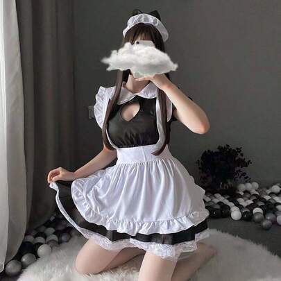 Sexy Lingerie Uniform Temptation Lace Role-Playing Sexy Heart-Shaped Cat Maid Outfit