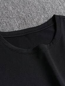 Camiseta con Estampado de Piezas de Bicicleta y Calaveras - Manga Corta, Cuello Redondo, Estilo Casual de Verano para Entusiastas, Motociclistas y Uso Casual - Prenda Lavable a Máquina - Negro - Ver 3