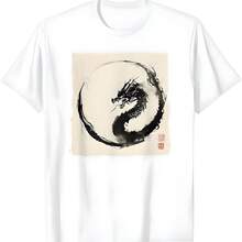 Eastern Dragon Majest Vintage Ink Art Collection Camiseta - Blanco - Ver 1