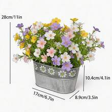 Euuztu Artificial Potted Gypsophila's Breath Plants, Greenery Plant Arrangements In Rustic Rectangular Pot Table Centerpiece, 1-Pack - Hoa baby's breath - Xem 3