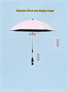 UPF50+ Sun Umbrella, Flexible Shaft, Clip-On Handle, Suitable For Strollers, Bicycles, Motorcycles, Wheelchairs, Applicable For Various Occasions - Multicolor - View 10