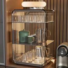 Estante de Almacenamiento de Tazas Organizador de Botellas de Agua Acrílico Soporte de Almacenamiento de Botellas de Agua Resistente a Prueba de Polvo para Escritorio de   39586756 - Marrn grande de 3 capas. - Ver 7