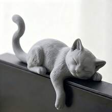 Slouchy Sleeping Cat Ornament Display Hanging Edge Decoration Display Companion Workstation Desktop Desk Home - A - View 2