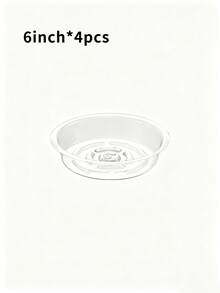 4/8pcs 6", 8", 10" Transparent Plastic Plant Saucers, Indoor Outdoor Garden Drip Trays - Transparent - View 15