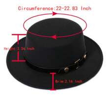 1pc Elegant Wool Felt Hat, Suitable For Summer Beach, Women's Daily And Holiday Outfits, Decorated With Round Rivets And Symmetrical Belt, A Decorative Western Cowboy Hat - Solid Color - View 5