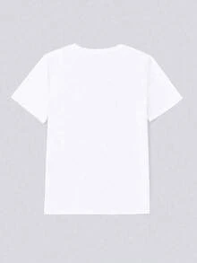 100% Cotton. Summer T-Shirt For Women/Men. Women's T-Shirt With A Christmas Ice Hockey Player Print, Short Sleeves, Round Neck, Casual Style, Suitable For Spring And Summer. Women's Short-Sleeved Christmas Style T-Shirt. Simple Solid Color, Loose And Fitted Cut, Casual Short-Sleeved T-Shirt. - 白色的 - 查看 2